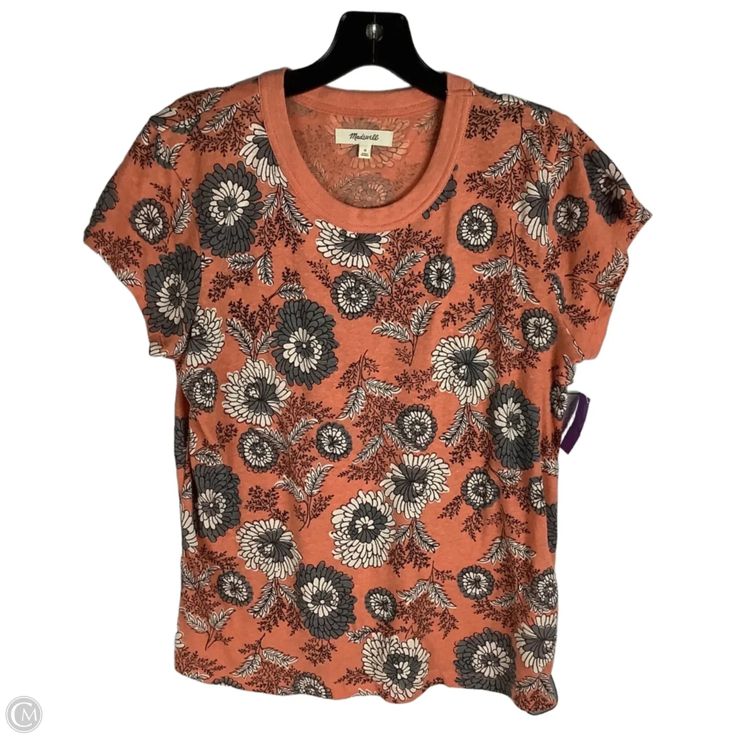 Top Short Sleeve Basic By Madewell In Floral Print, Size: M