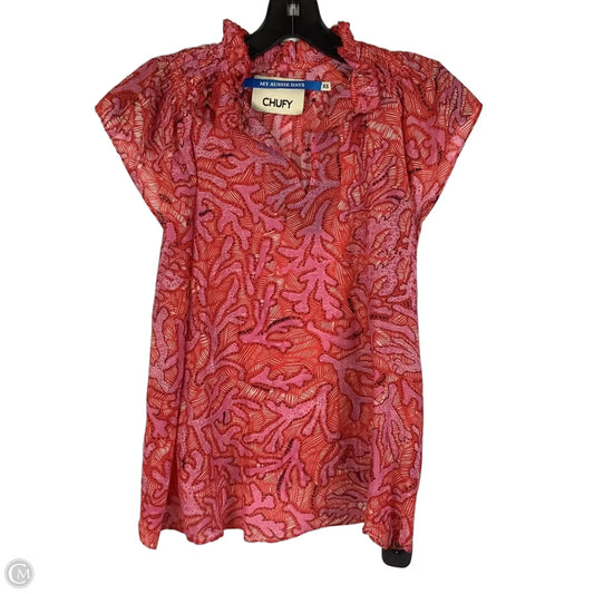 Top Short Sleeve By Cma In Pink & Red, Size: Xs