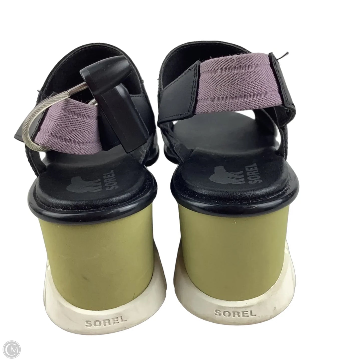Sandals Heels Platform By Sorel In Black & Green, Size: 8