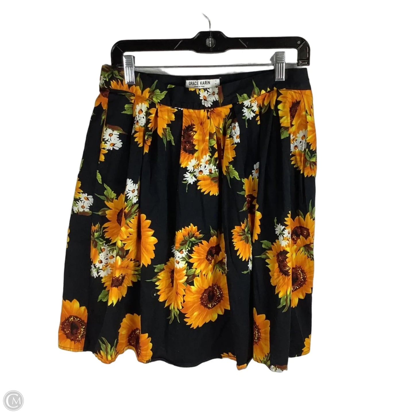 Skirt Midi By Grace Karin In Black & Yellow, Size: L