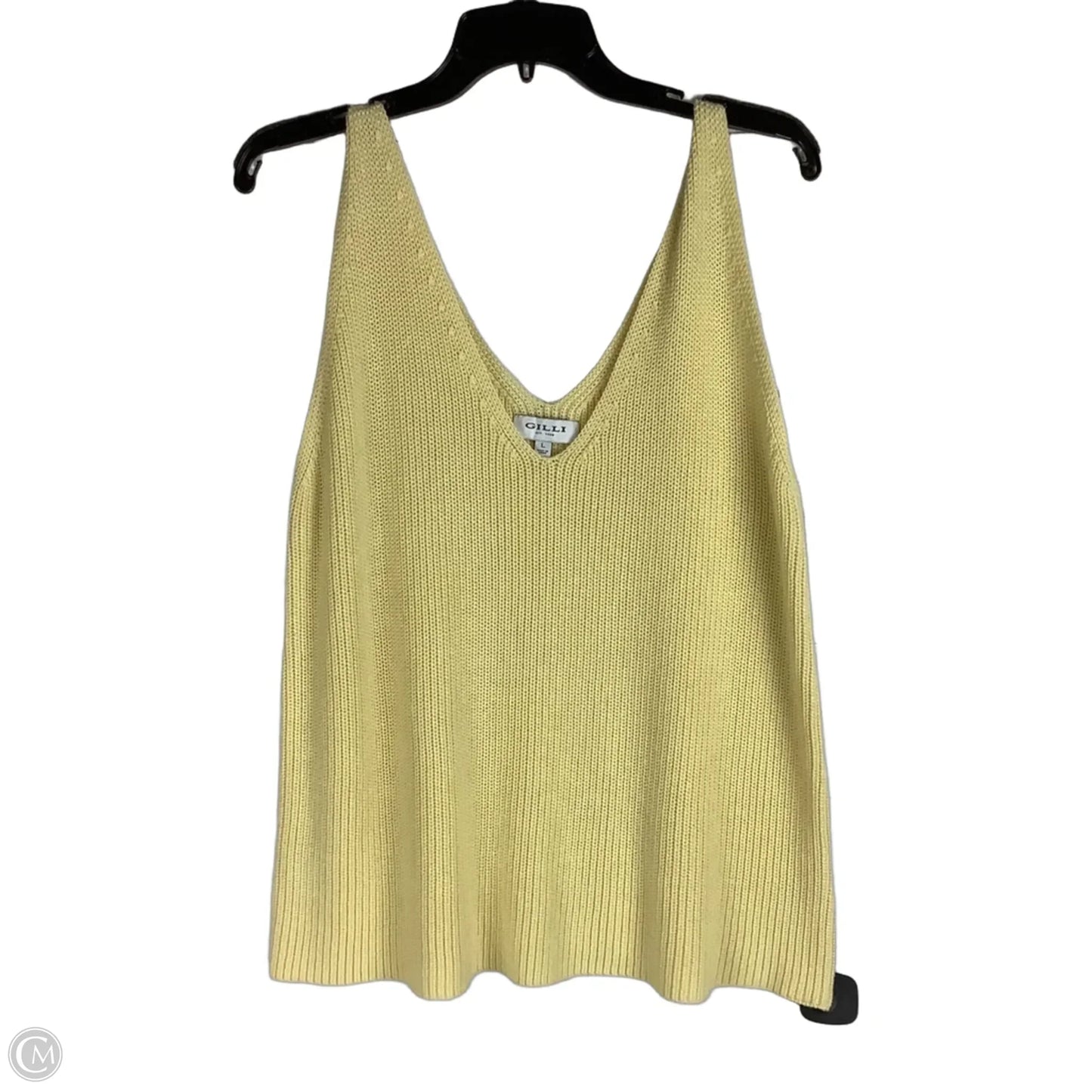 Sweater Short Sleeve By Gilli In Yellow, Size: Large