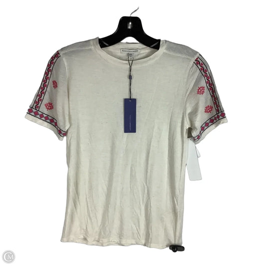 Top Short Sleeve Designer By Rebecca Minkoff In Cream, Size: Xxs
