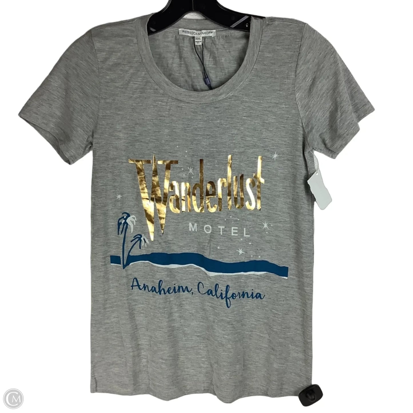 Top Short Sleeve Designer By Rebecca Minkoff In Grey, Size: Xxs