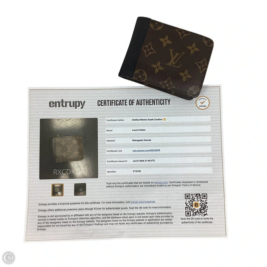 Wallet Luxury Designer By Louis Vuitton, Size: Medium