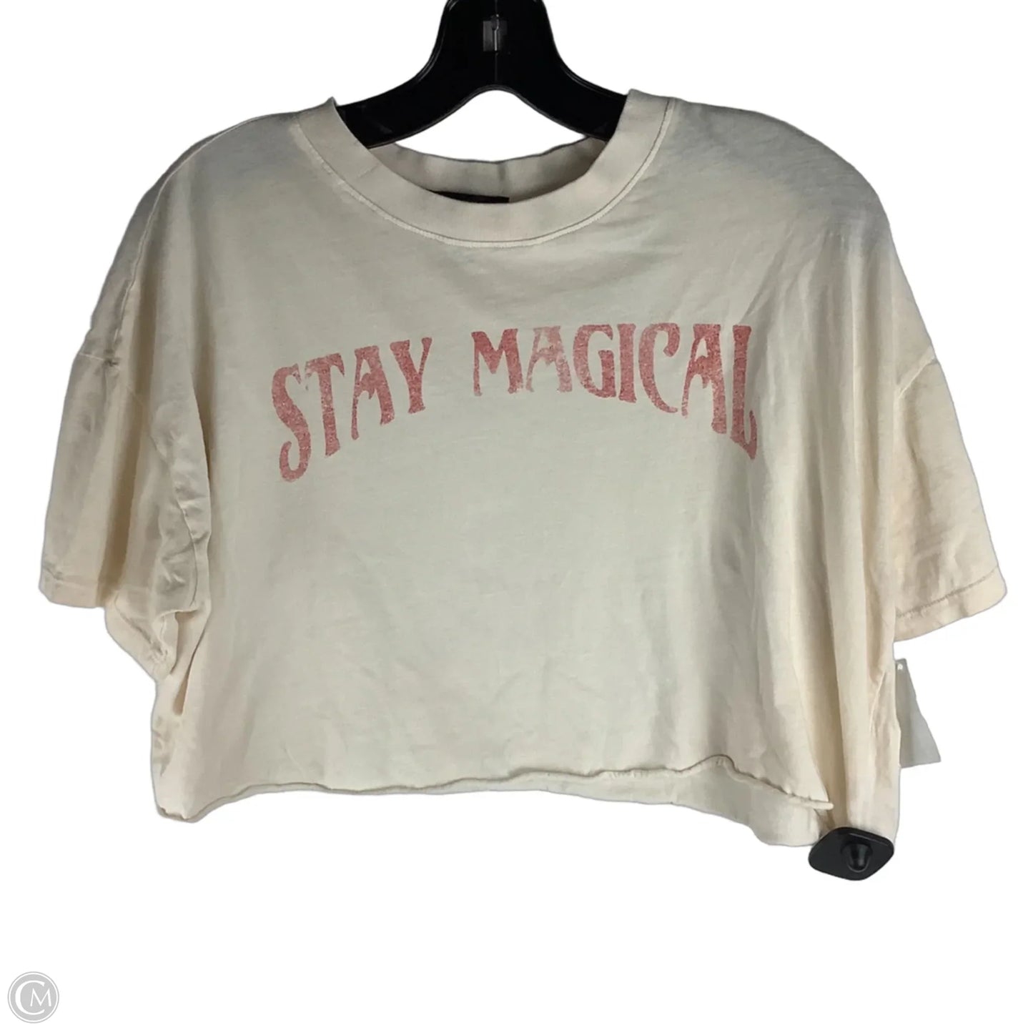Top Short Sleeve Basic By Forever 21 In Cream, Size: M
