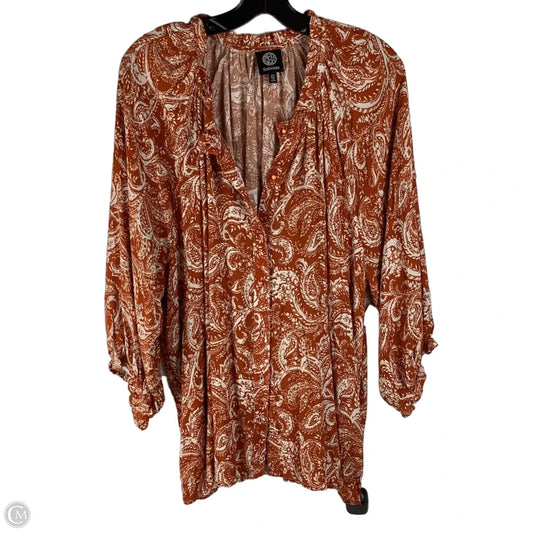 Top 3/4th Sleeve By Bobeau In Orange, Size: 2x