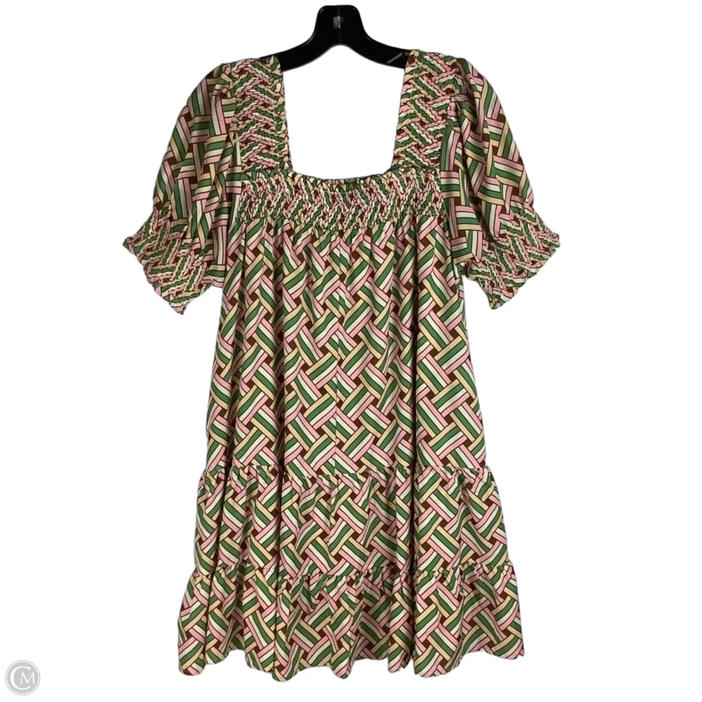 Dress Party Short By Joy Joy In Green & Pink, Size: M
