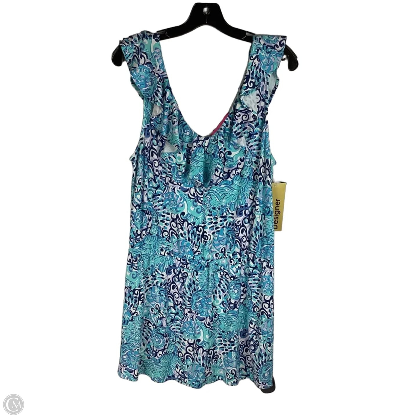 Romper Designer By Lilly Pulitzer In Blue & White, Size: M