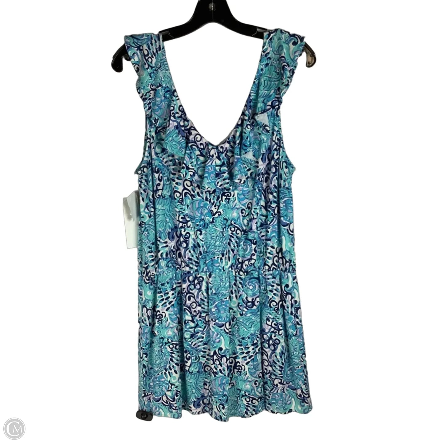 Romper Designer By Lilly Pulitzer In Blue & White, Size: M