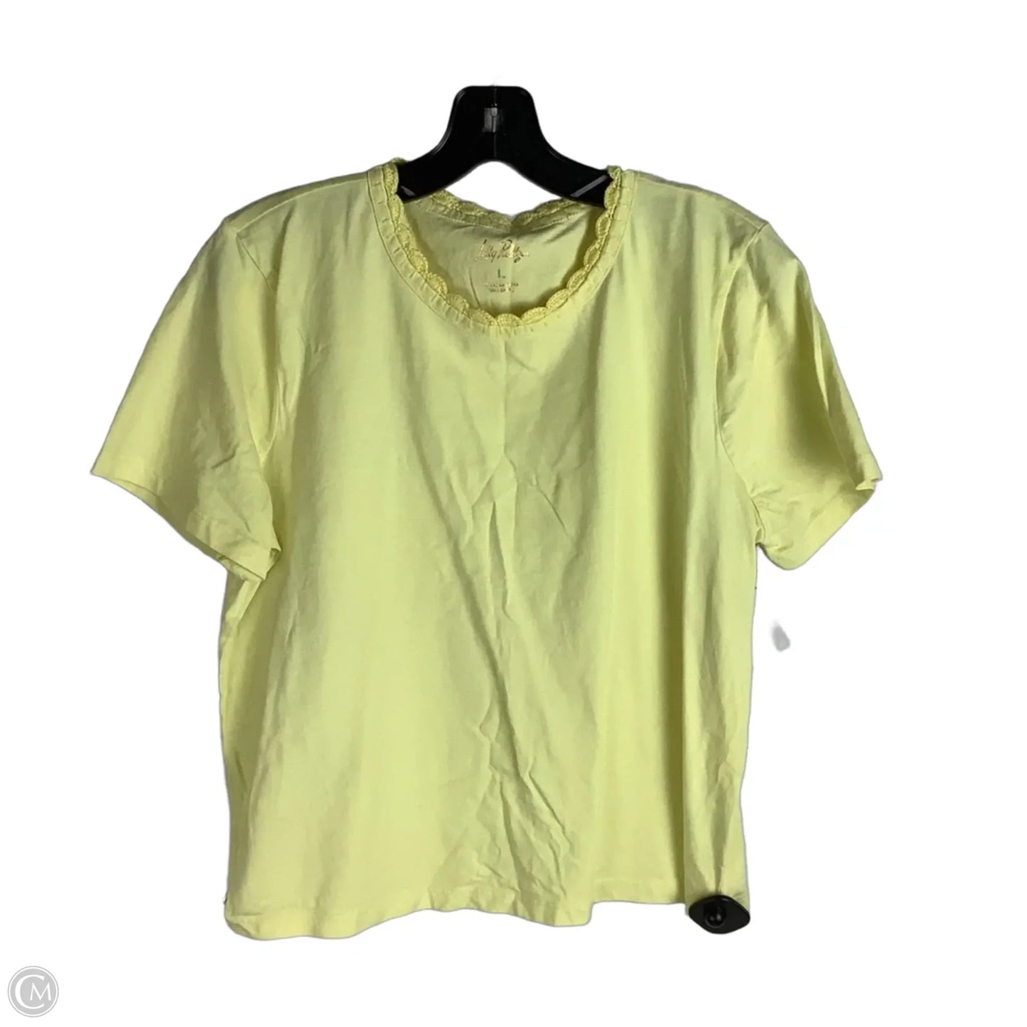 Top Short Sleeve Designer By Lilly Pulitzer In Yellow, Size: L