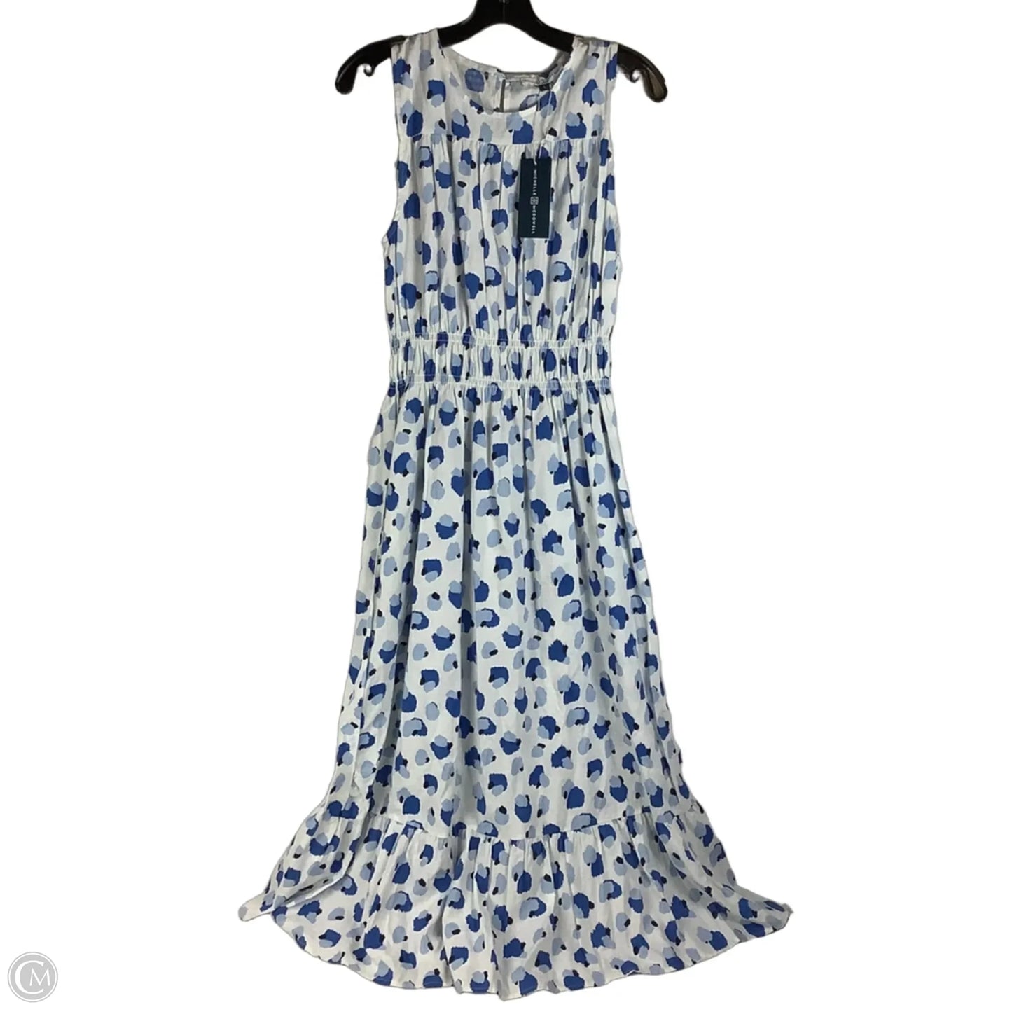Dress Casual Maxi By Michelle Mcdowell In Blue & White, Size: L