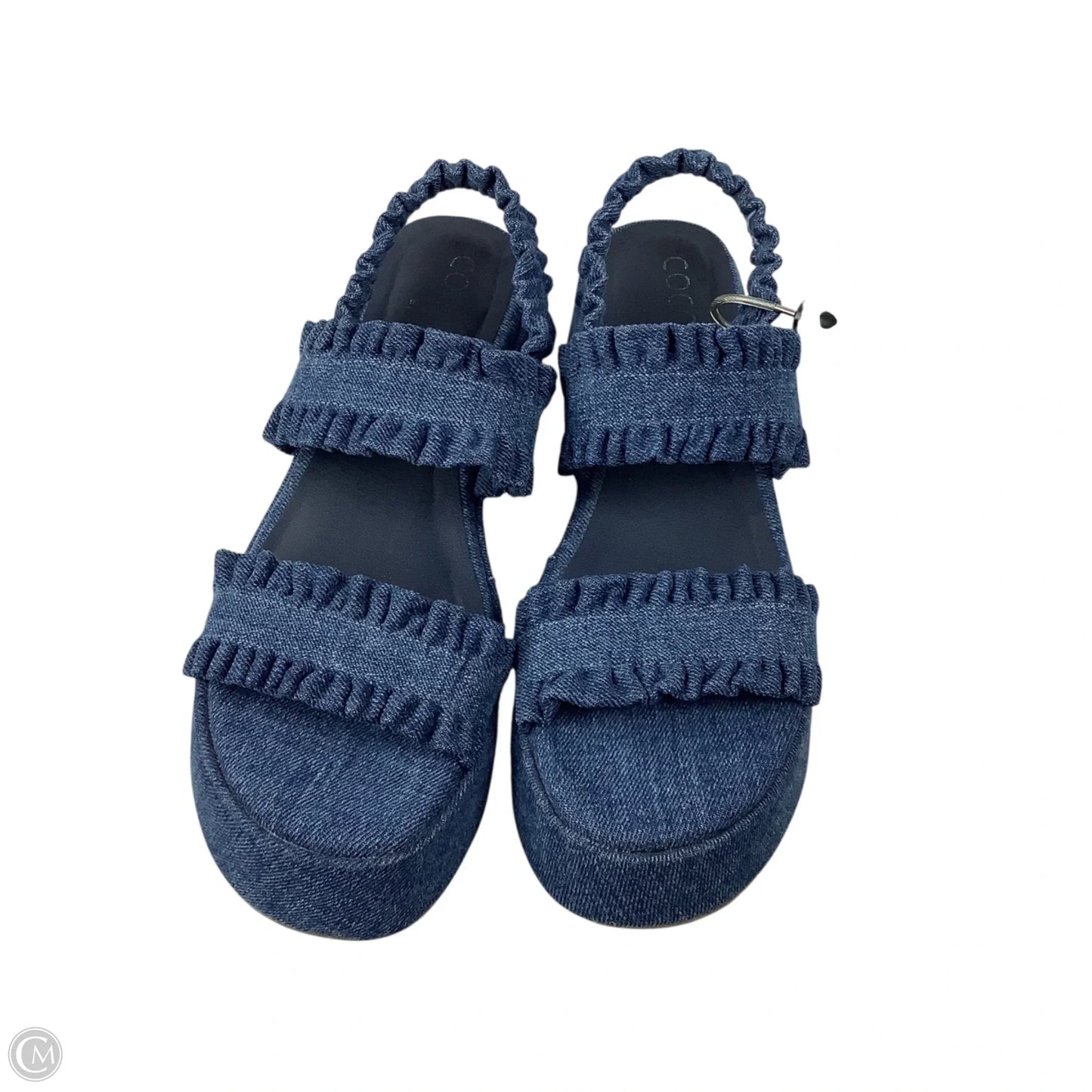 Sandals Heels Platform By Matisse In Blue Denim, Size: 9