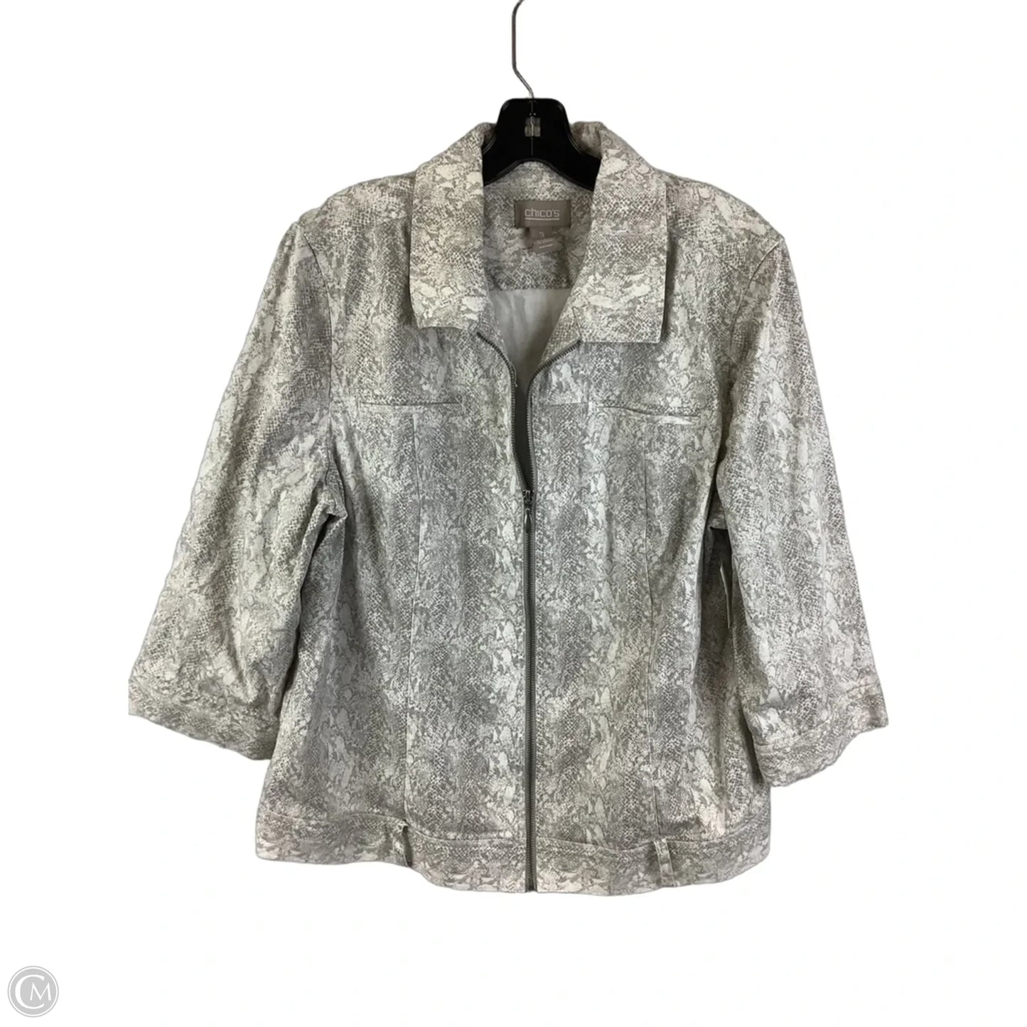 Jacket Other By Chicos In Snakeskin Print, Size: 3 (XL)