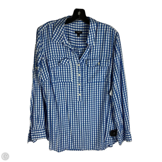 Top Long Sleeve By Talbots In Checkered Pattern, Size: 1x
