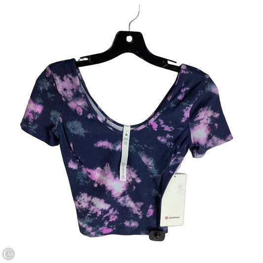 Athletic Top Short Sleeve By Lululemon In Tie Dye Print, Size: 2