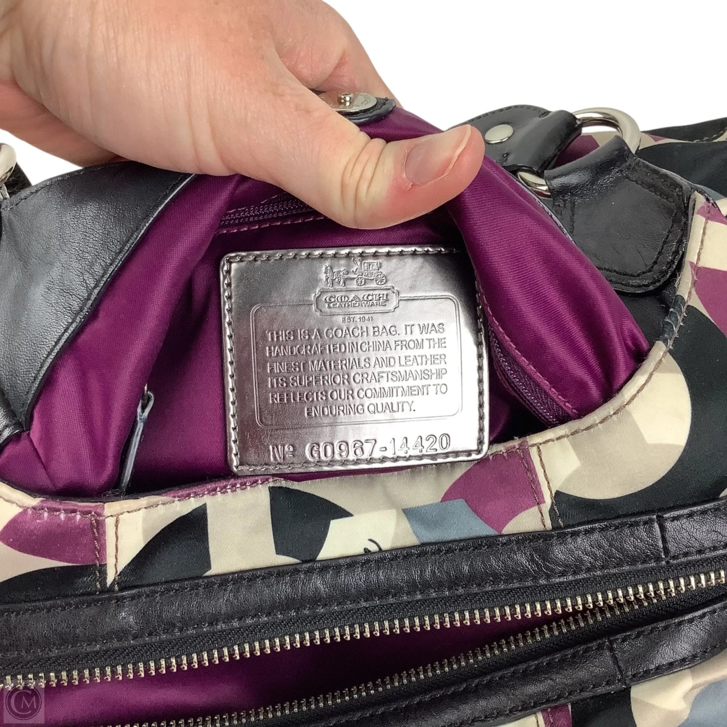 Handbag Designer By Coach, Size: Medium