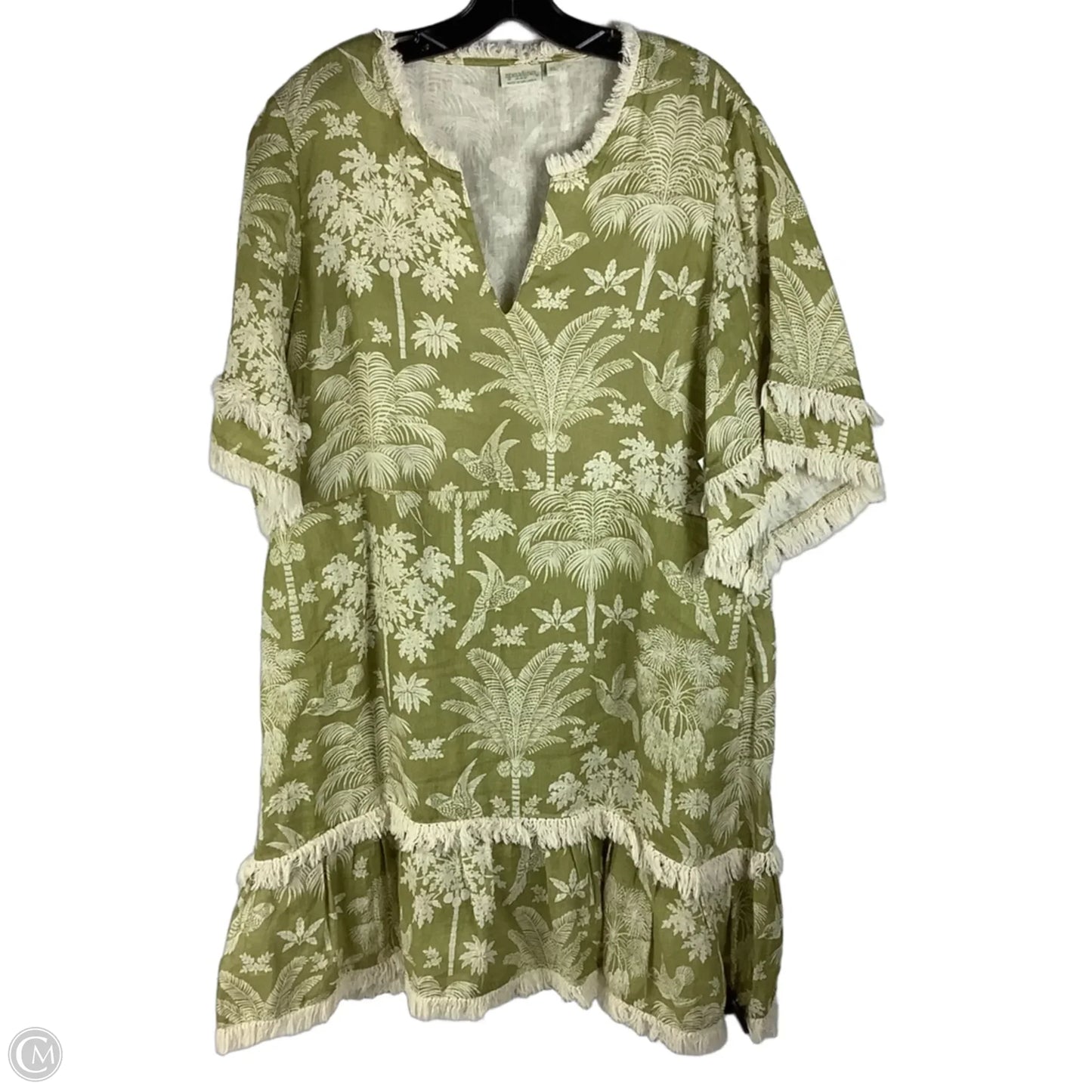 Dress Designer - body 100% linen, lining 100% cotton- By Spartina In Green, Size: Xl