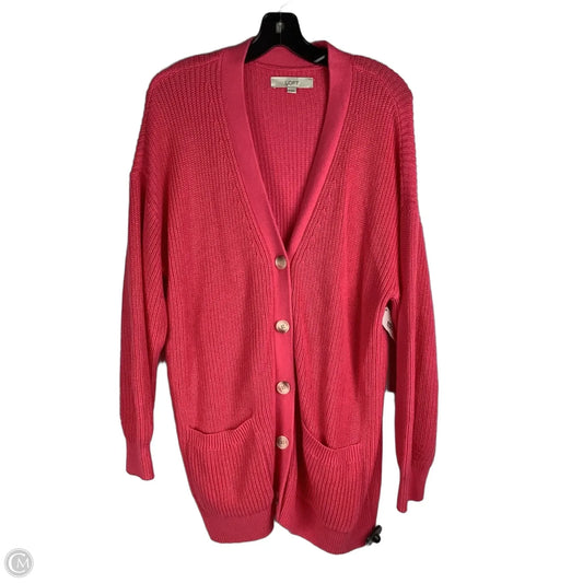 Sweater Cardigan By Loft In Pink, Size: Xl