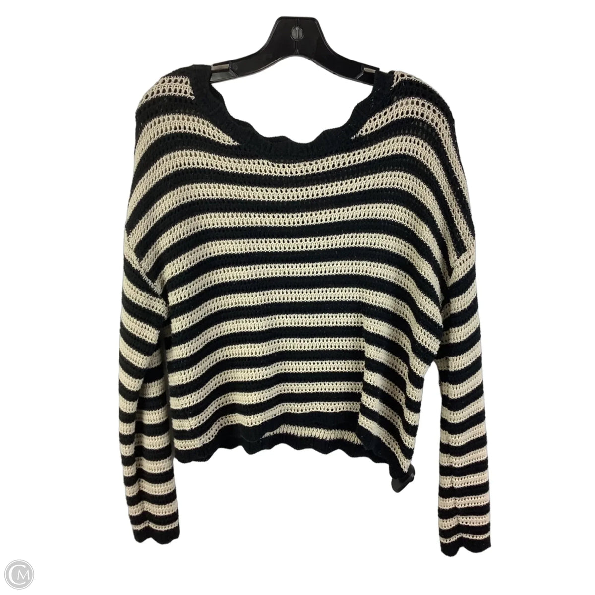 Sweater By Moon River In Black & Cream, Size: S