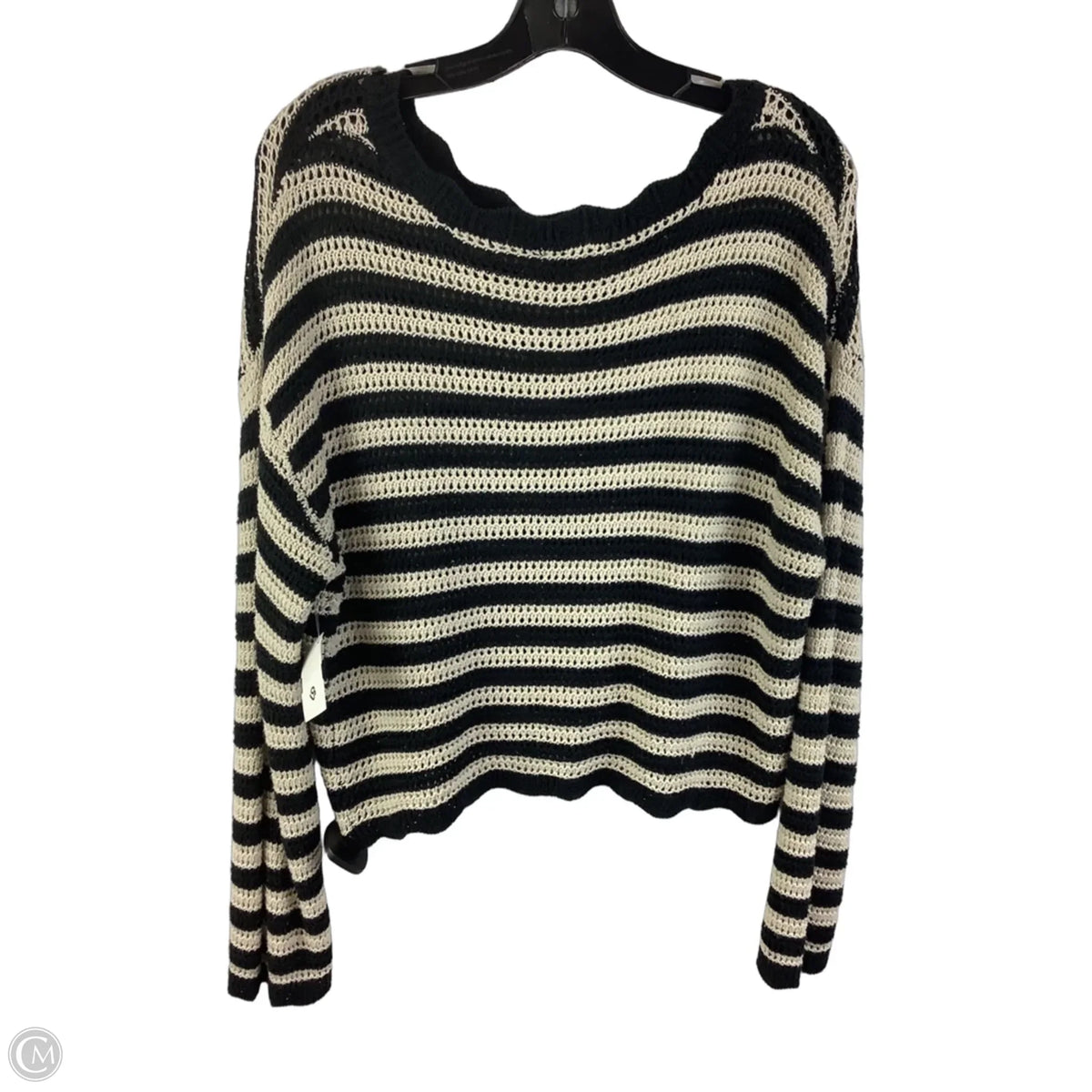 Sweater By Moon River In Black & Cream, Size: S