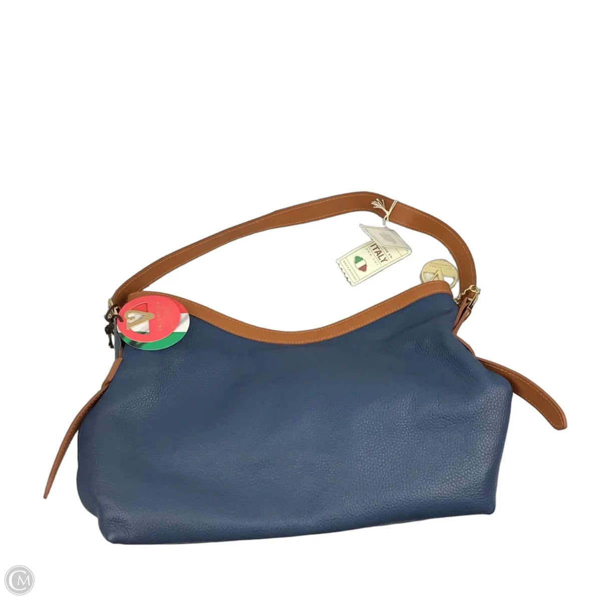 Handbag Leather By Valentina, Size: Large