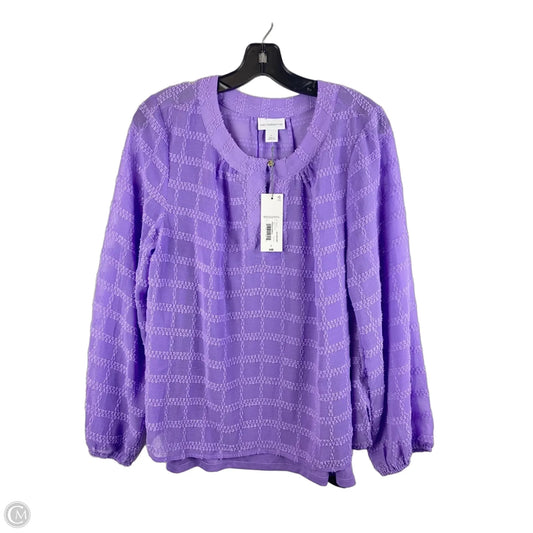 Top Long Sleeve By Liz Claiborne In Purple, Size: L
