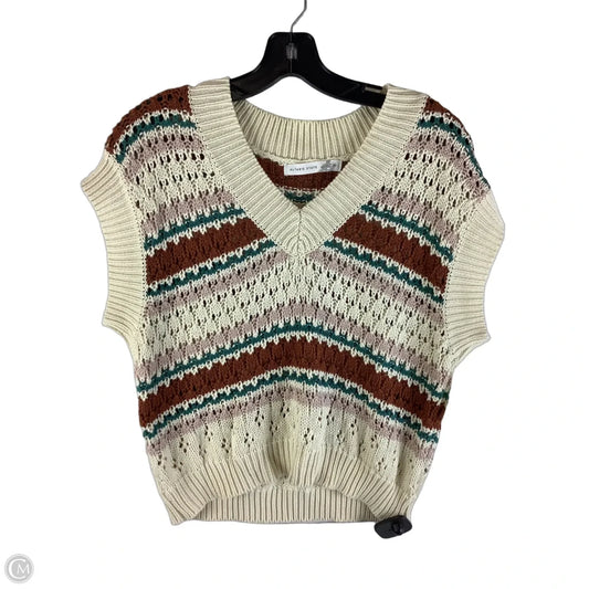 Sweater Short Sleeve By Altard State In Brown & Cream, Size: M
