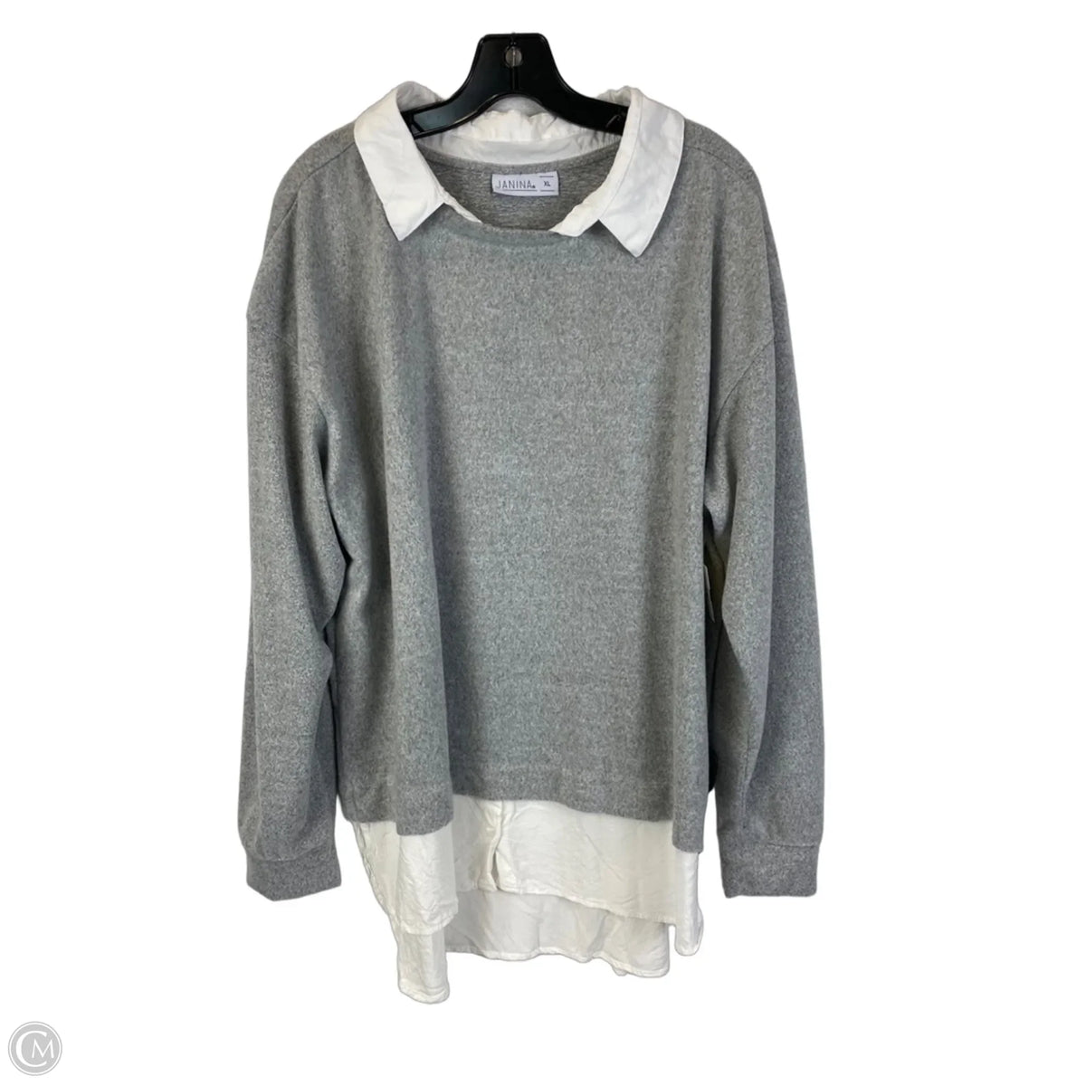 Top Long Sleeve By Cmc In Grey, Size: Xl