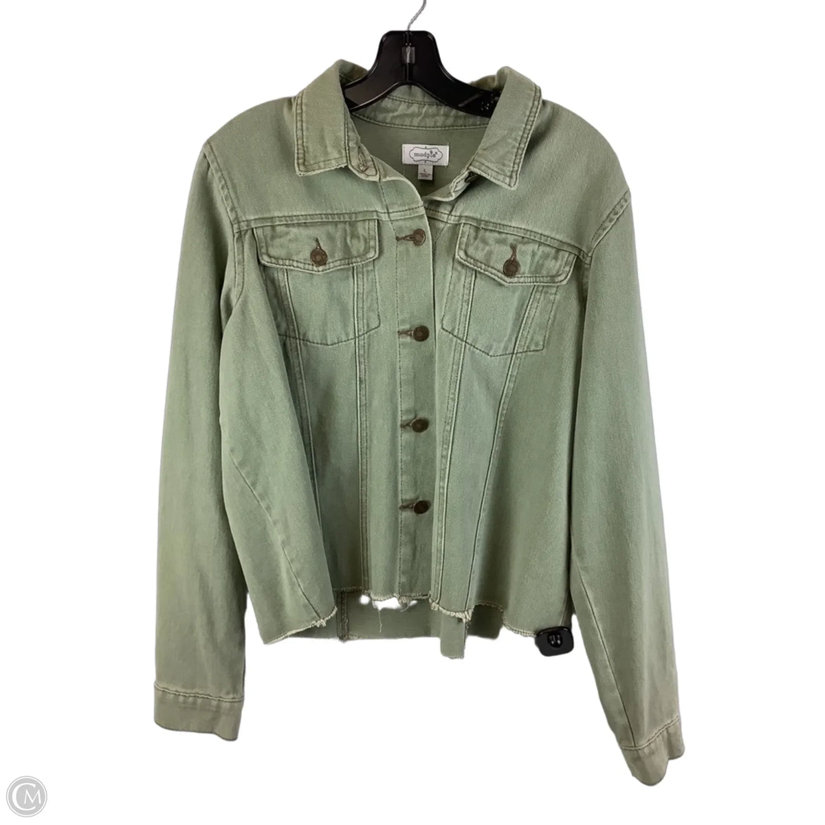 Jacket Denim By Mudpie In Green Denim, Size: L