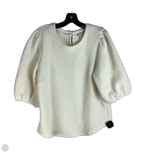 Top Short Sleeve By Voy In Cream, Size: M