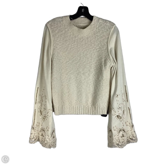 Sweater By Anthropologie In Cream, Size: M