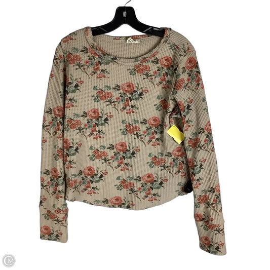 Top Long Sleeve By Bibi In Floral Print, Size: M