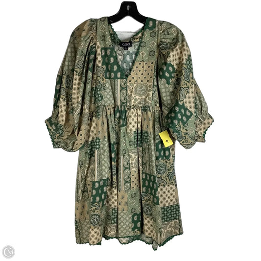 Dress Casual Short By Gigio In Green & Tan, Size: S