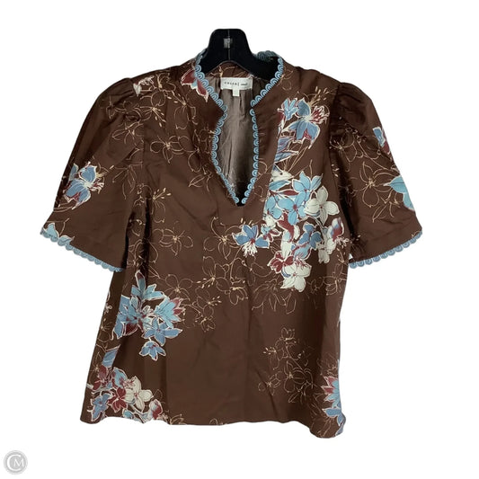 Top Short Sleeve By Entro In Brown, Size: S