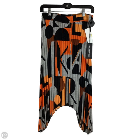 Skirt Designer By Karl Lagerfeld In Black & Orange, Size: Xs