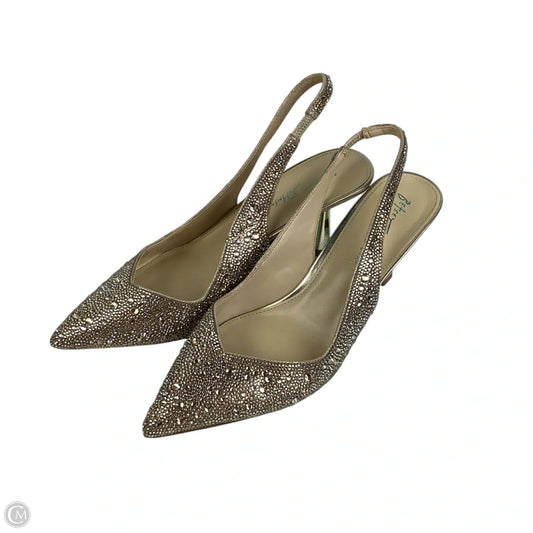Shoes Heels Kitten By Betsey Johnson In Gold, Size: 9