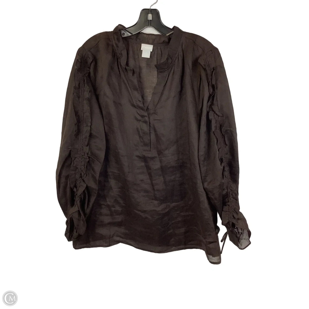 Top Long Sleeve By Chicos In Brown, Size: Xl