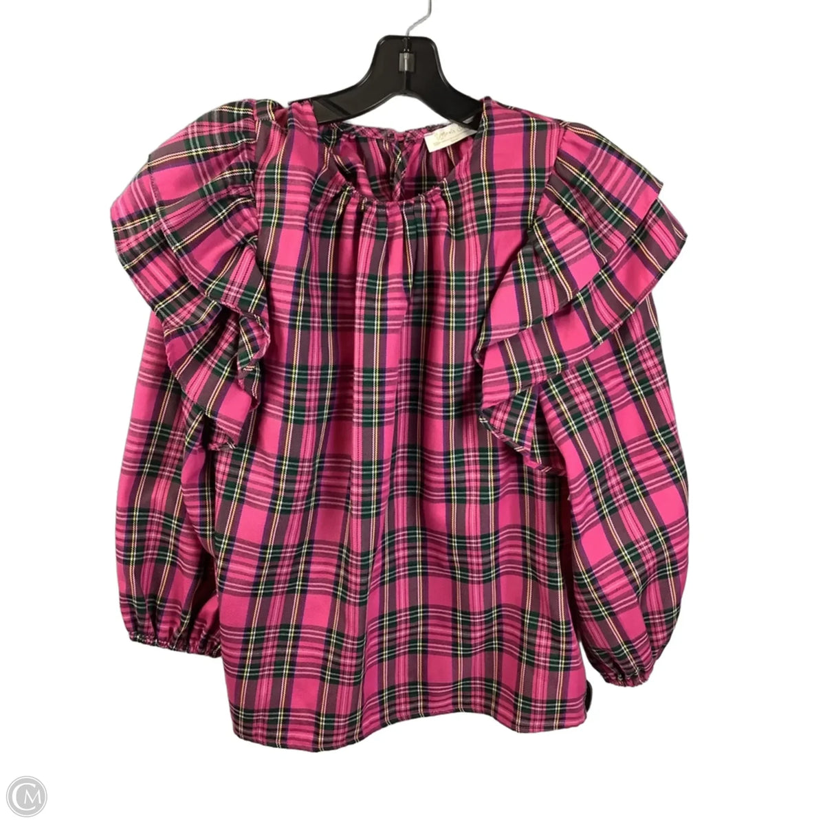 Top Long Sleeve By Cmc In Plaid Pattern, Size: S