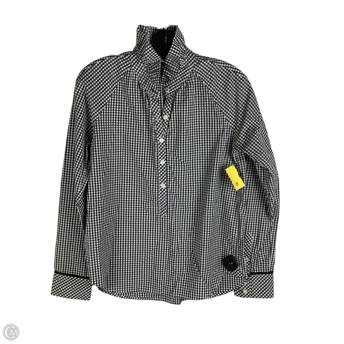 Top Long Sleeve By Vineyard Vines In Checkered Pattern, Size: 6