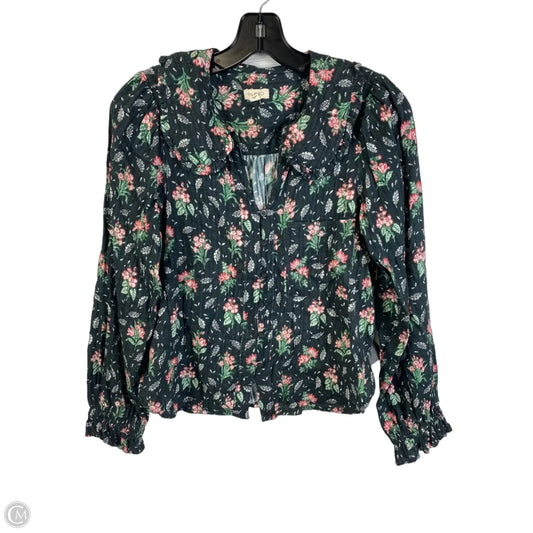 Top Long Sleeve By Pilcro In Floral Print, Size: S
