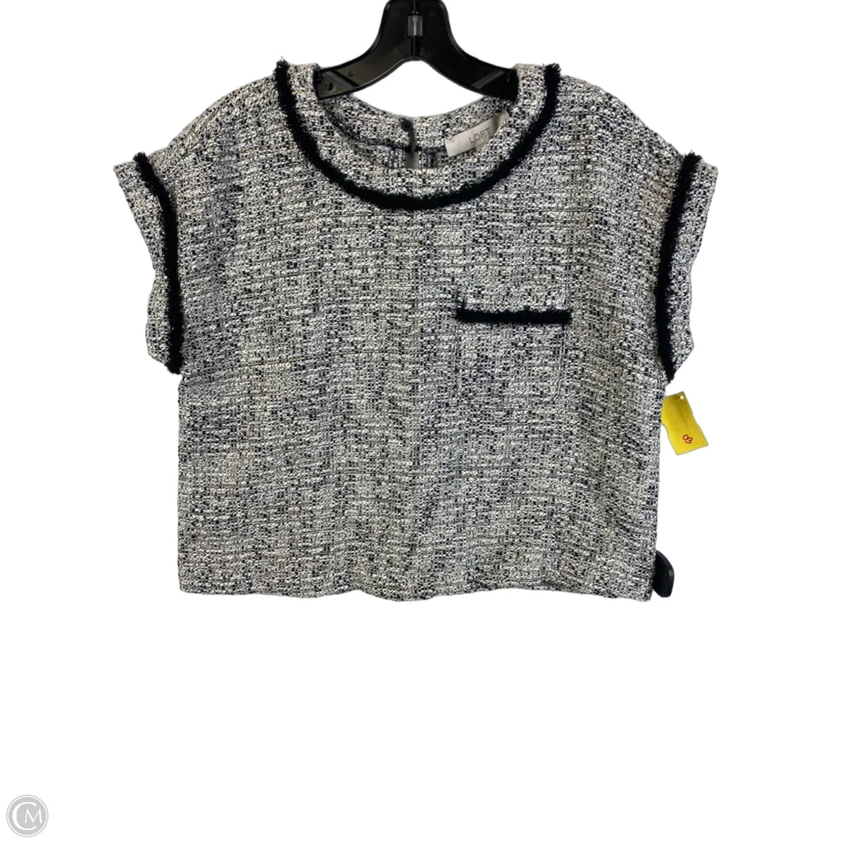 Top Short Sleeve By Loft In Black & White, Size: S