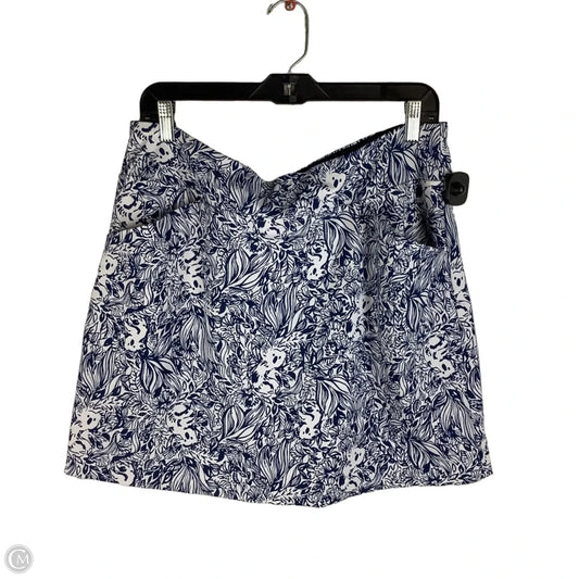 Skort Designer By Lilly Pulitzer In Blue & White, Size: 12