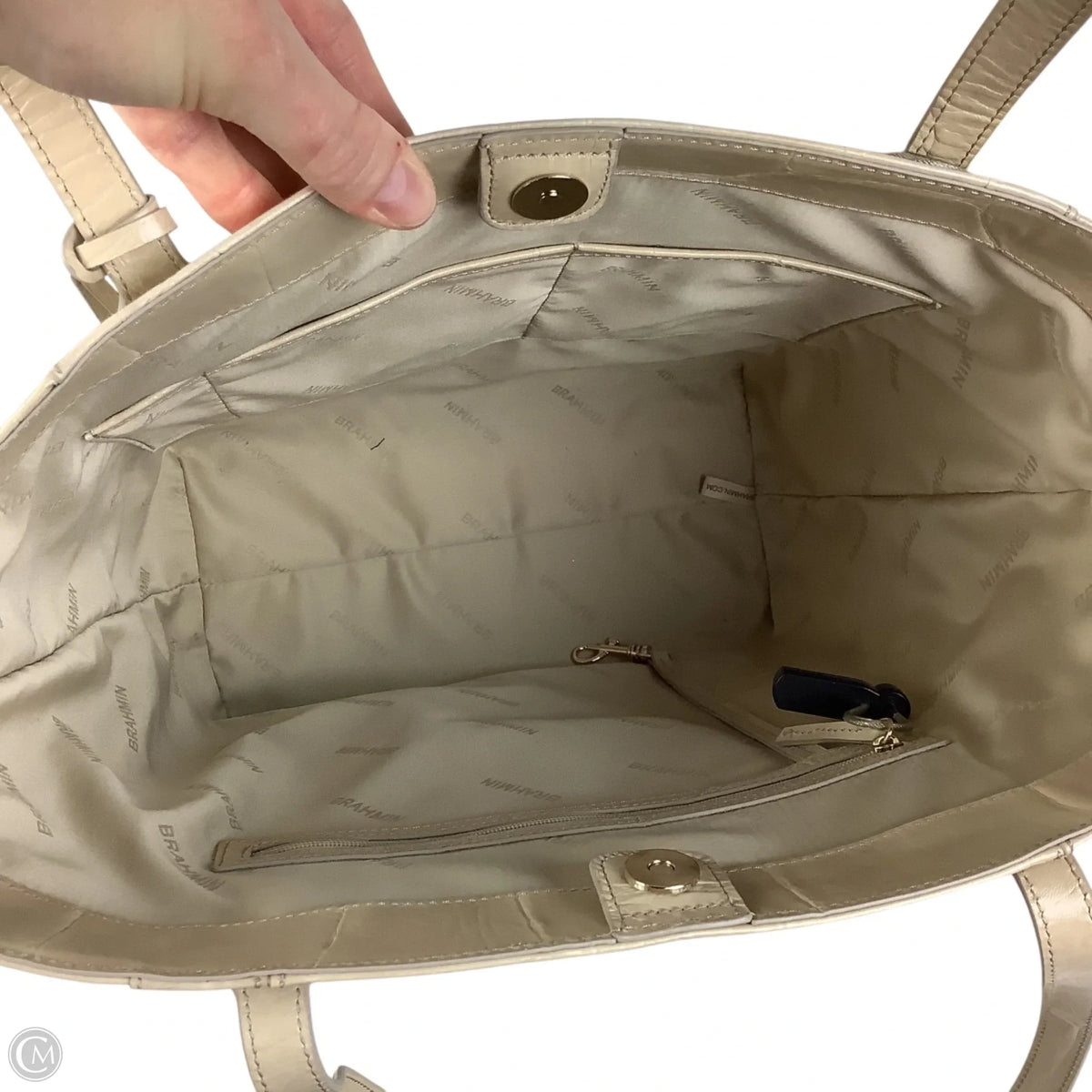 Tote Designer By Brahmin, Size: Medium