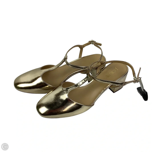 Shoes Heels Block By J. Crew In Gold, Size: 7.5