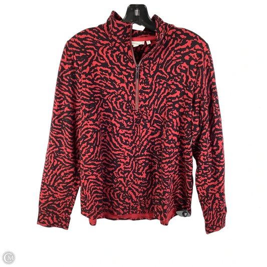 Sweatshirt Collar By Chicos In Black & Red, Size: L