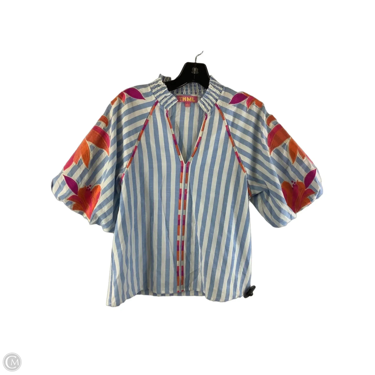 Top Short Sleeve By Thml In Striped Pattern, Size: S
