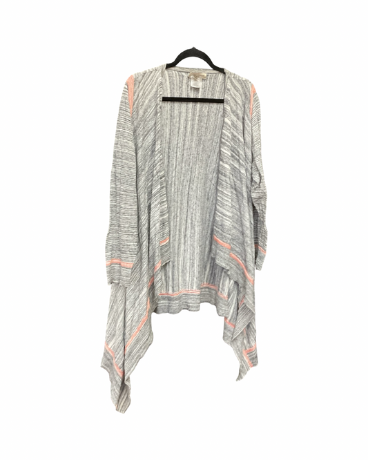 Cardigan By Jones New York In Grey & Orange, Size:1X