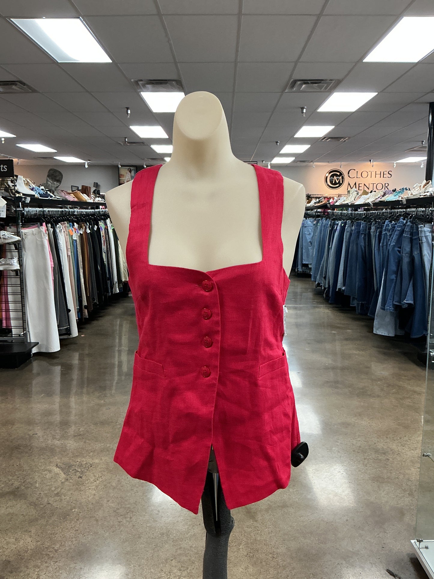 Top Sleeveless By Olivaceous In Red, Size:M