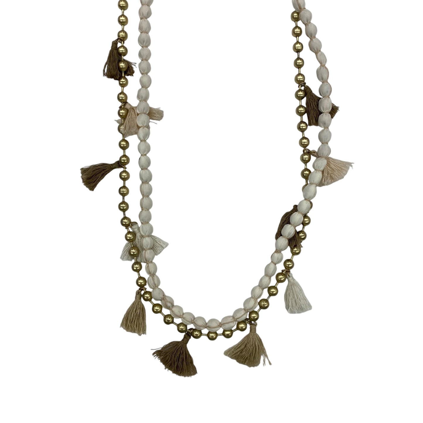 Necklace Chain By Chicos In Gold & White