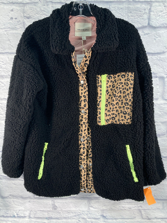 Jacket Faux Fur & Sherpa By Thread And Supply In Black, Size: S